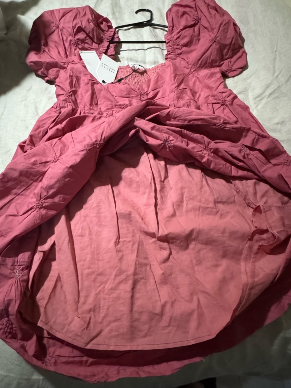 English Factory Pink Puff Sleeve Babydoll Dress size L Nwt - Picture 6 of 11